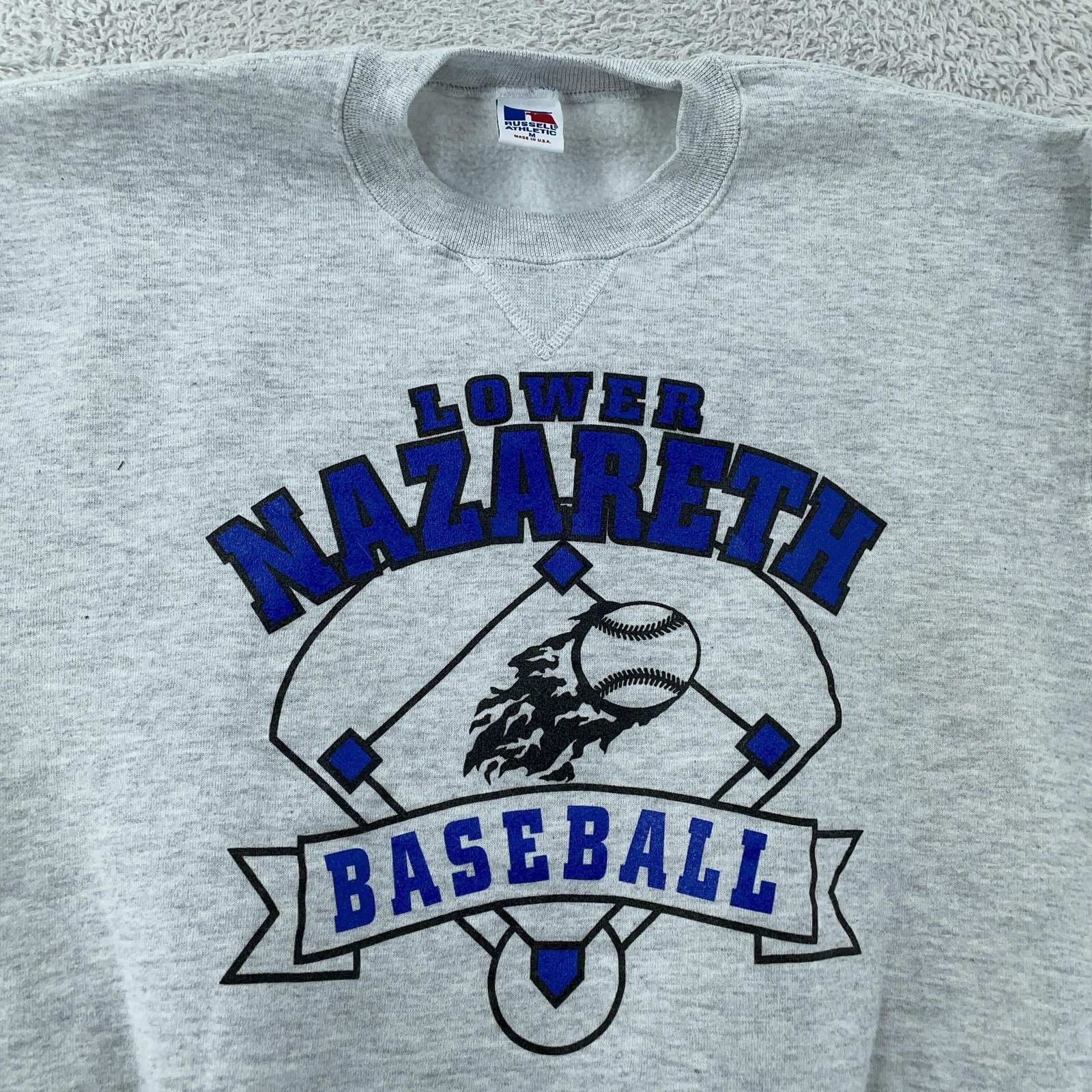 Vintage Lower Nazareth Pennsylvania Baseball Sweatshirt Mens Small Made Usa